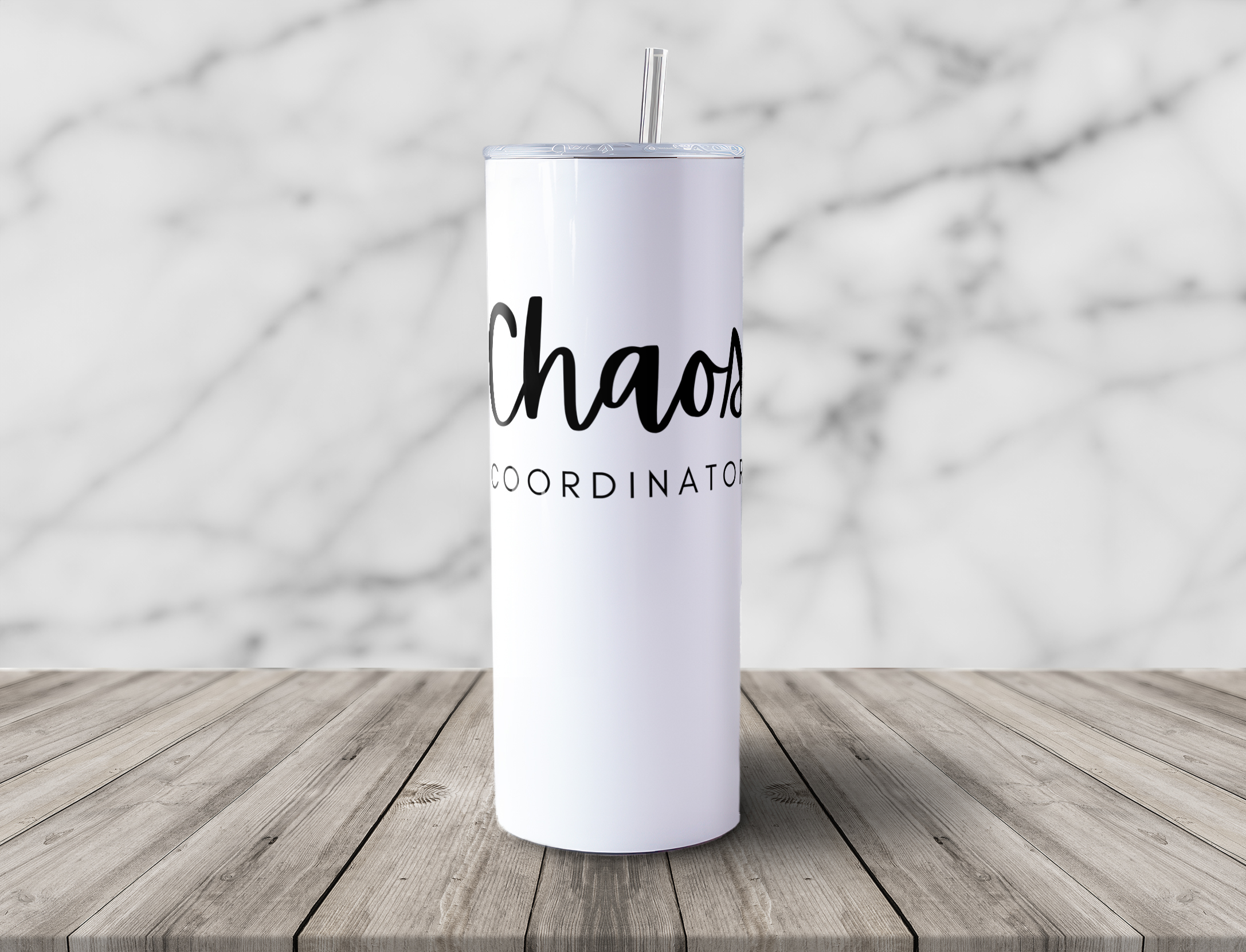 Chaos Coordinator 20oz Skinny Steel Tumbler with Straw - Image 6