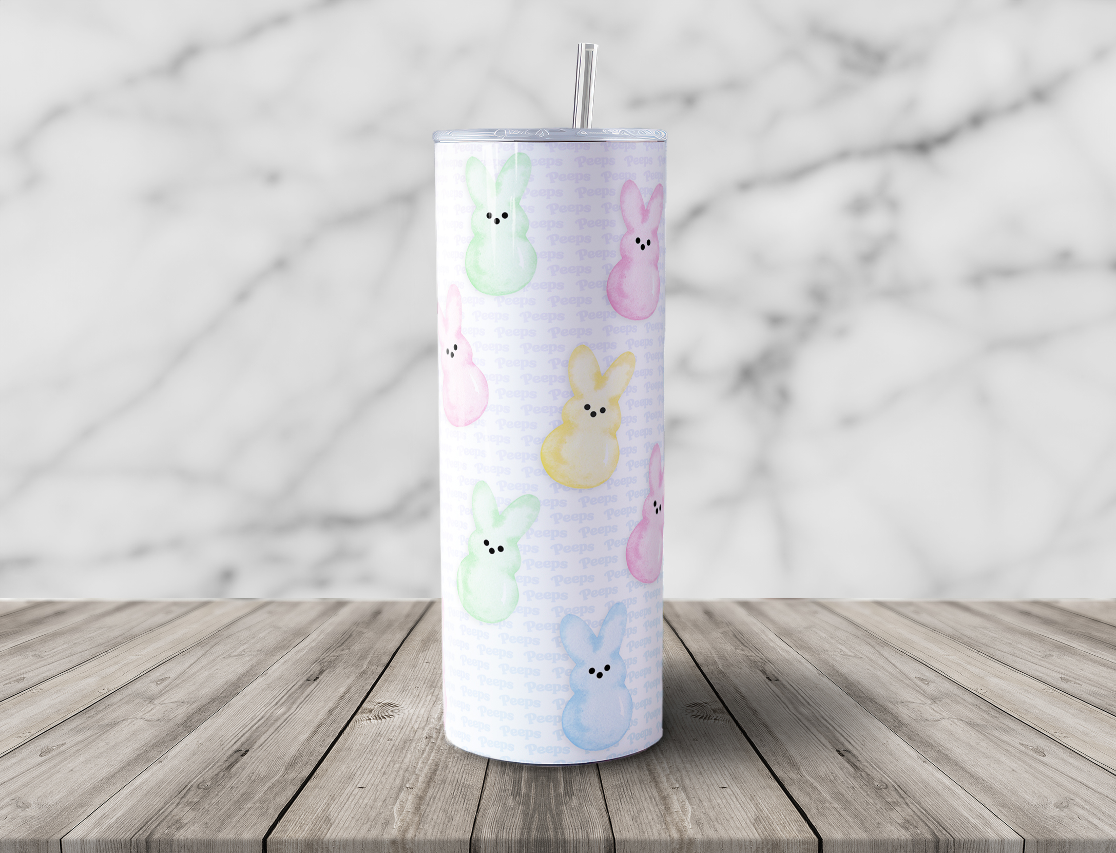 Peeps 20oz Skinny Steel Tumbler with Straw - Image 6
