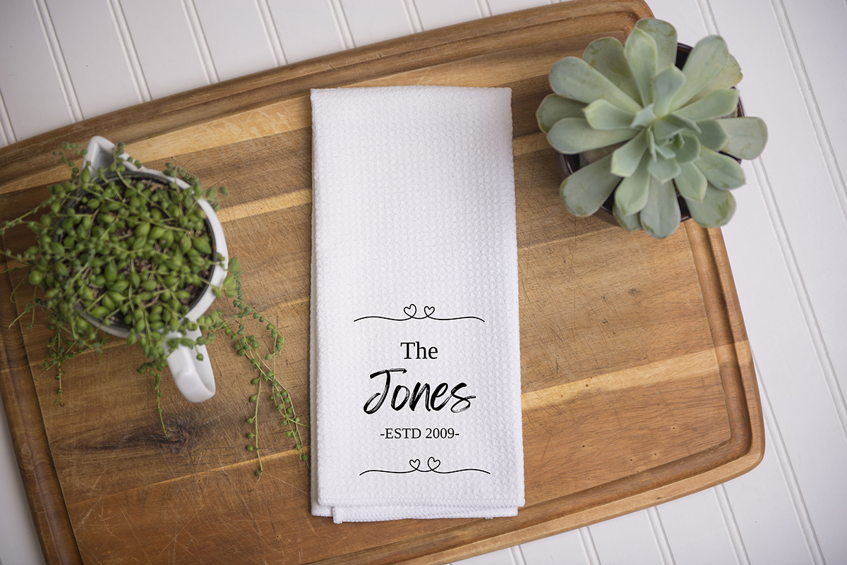 Personalized Family Name Tea Towel Personalized Family Name Tea Towel